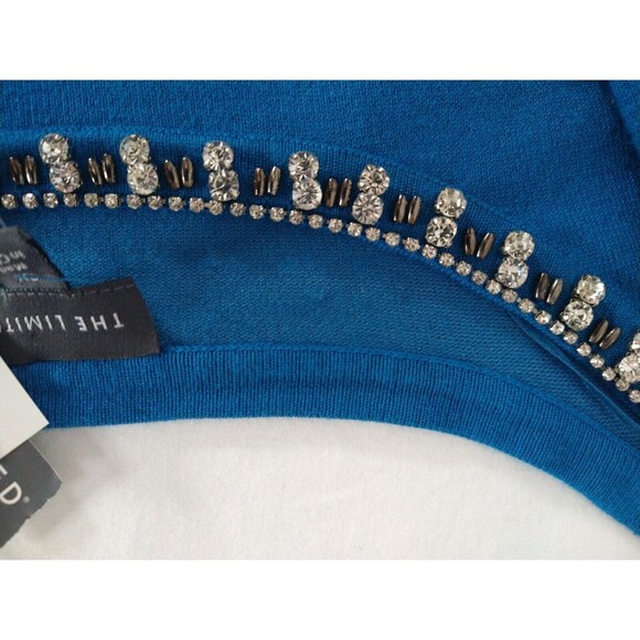 The Limited 3X Beaded Blue top NWT Flaw Snags *See Pics Dressy Cocktail Party - Picture 13 of 14